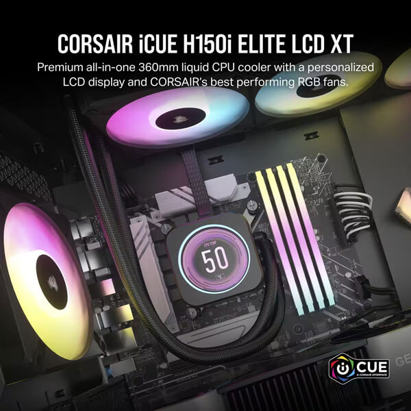 Corsair iCUE H150i Elite LCD XT 360mm RGB CPU Liquid Cooler